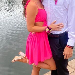 Pink Mini Dress with cutouts
